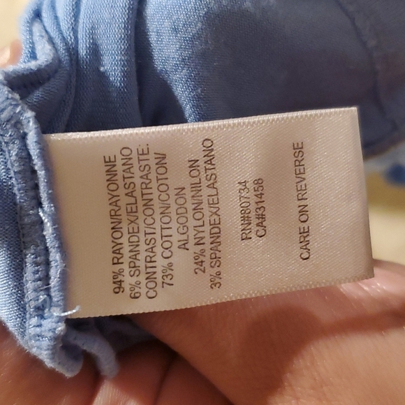 BCBGMaxAzria sz S blue top with cascade like neckline - Picture 8 of 8